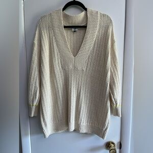 CAbi Cream V-Neck Sweater